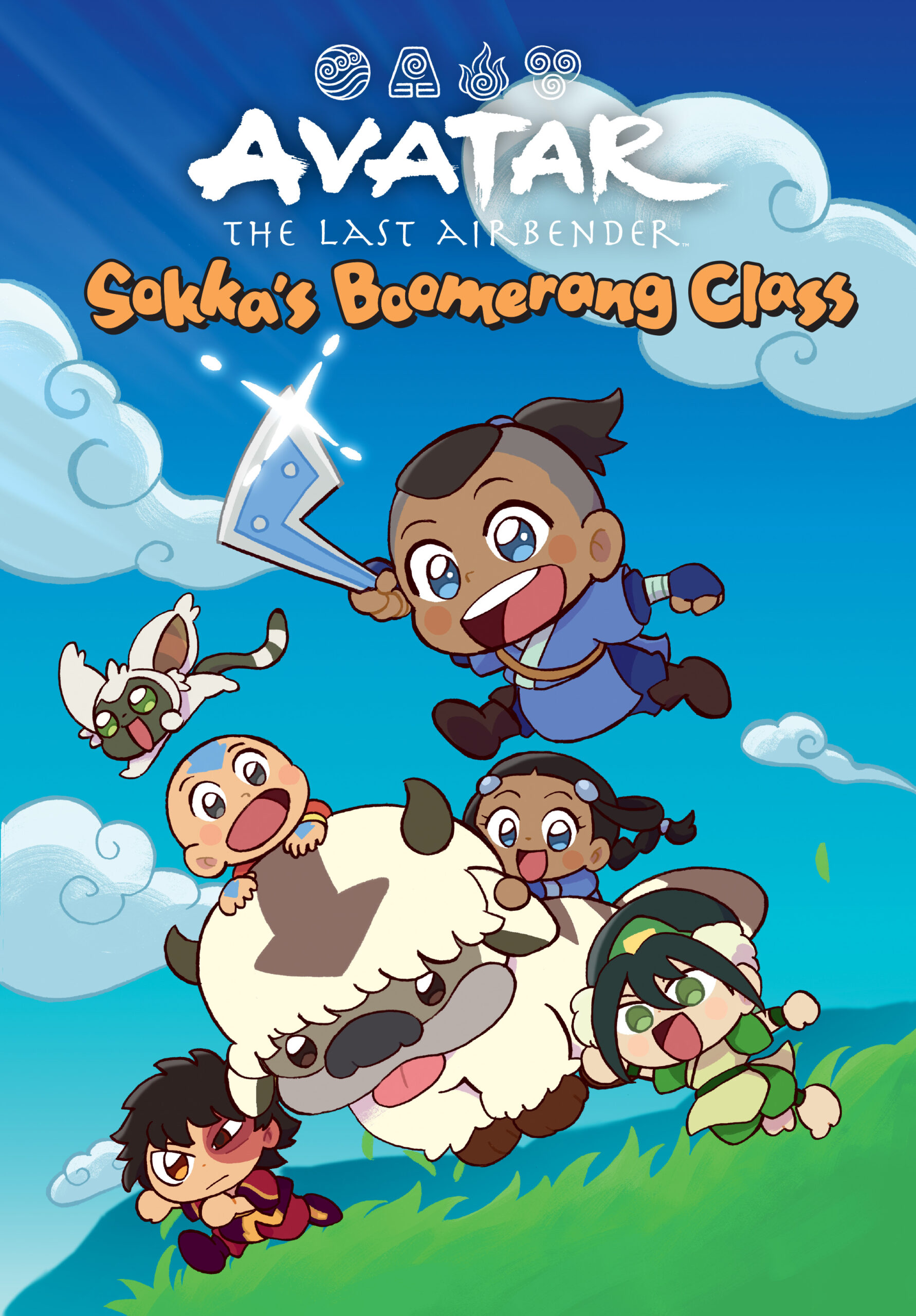 JOIN AANG, KATARA, TOPH, AND ZUKO FOR A DAY OF BOOMERANG SCHOOL IN AVATAR: THE LAST AIRBENDER CHIBIS VOLUME 2—SOKKA’S BOOMERANG CLASS